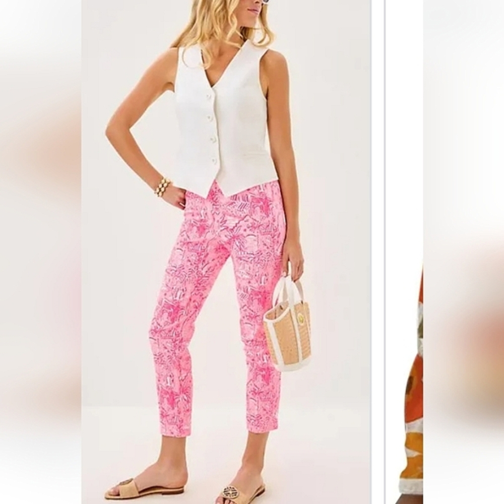 KEY WEST Tropical Beach Sea Capri Cropped Pants